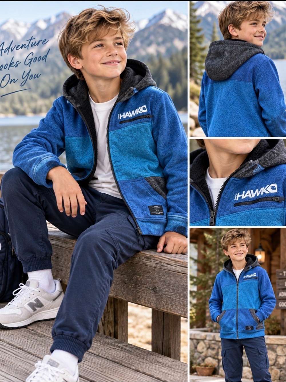 🔥Tony Hawk Blue Fleece Lined Hoodie Boys busboys Sz L14/14 Great cond. Price Fir